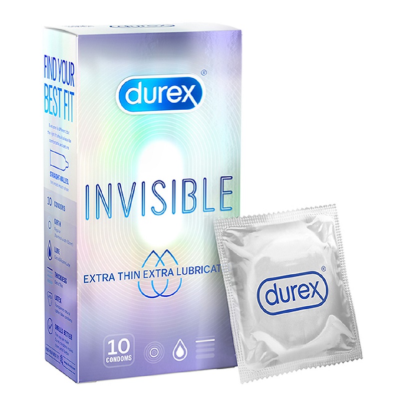 Bao Cao Su Siêu Mỏng Durex Invisible (10 chiếc) 3 bao cao su cuc sieu mong durex invisible 3