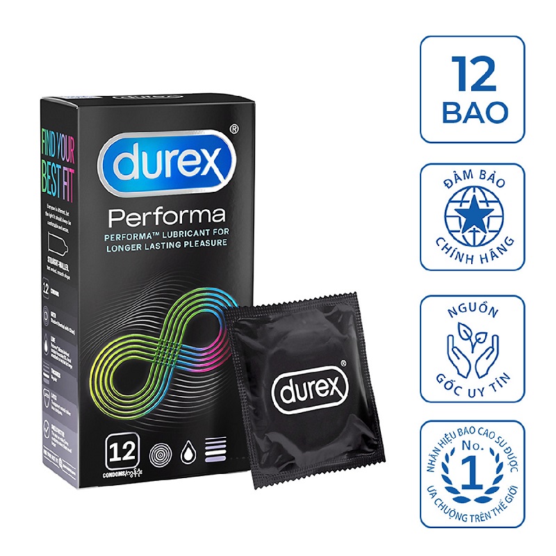 Bao cao su kéo dài thời gian Durex Performa (12 chiếc) 4 Bao cao su kéo dài thời gian