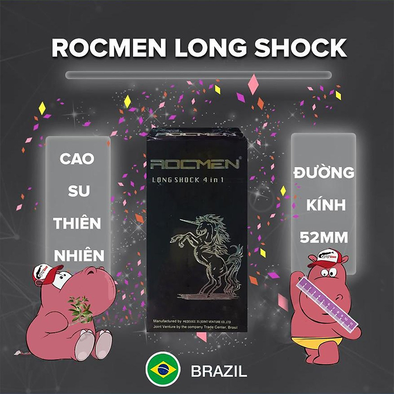 Rocmen 4 in 1 (12 chiếc) 3 bao cao su keo dai thoi gian rocmen long shock 1
