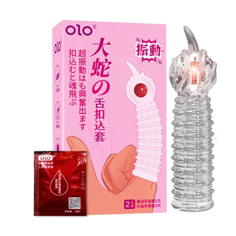 Bao cao su ngón tay OLO có rung (2 in 1) 1 bao cao su ngon tay olo