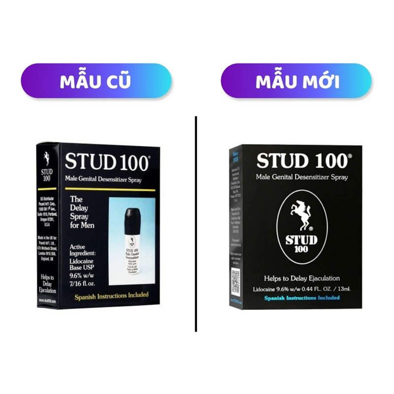 Chai xịt STUD 100, chống xuất tinh sớm 2 xit keo dai thoi gian stud 100 13ml 3