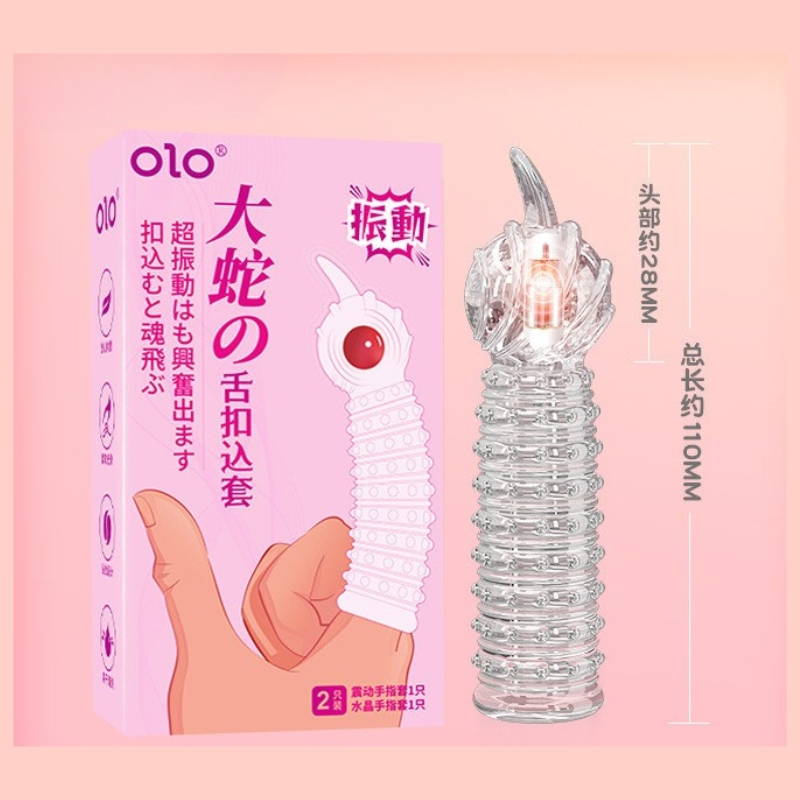 Bao cao su ngón tay OLO có rung (2 in 1) 7 Bao cao su ngón tay OLO có rung
